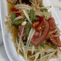 Som tum - papaya salad  at May Veggie Home Express - ประสานมิตรพลาซ่า in Bangkok