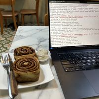 Cinnamon rolls. Sweetness overload   at May Veggie Home Express - ประสานมิตรพลาซ่า in Bangkok