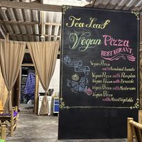 the menu  at Tea Leaf Vegan Pizza in Koh Phangan