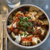 Plant based patties on pita   at Gibi Vegan in Izmir