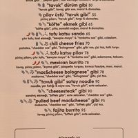 Menu at Gibi Vegan in Izmir