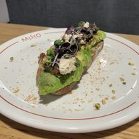 Pistachio and avocado toast (veganised)   at Misto Café Bar in Pontevedra