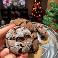 Peppermint chocolate crinkle cookies  at Berry Kind Bakes in Dallas