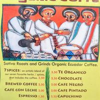 Their coffee offerings, March 2023 at Sativa Studio Cafe in Banos