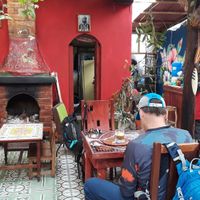 Cozy comfortable and great vegan food at Sativa Studio Cafe in Banos