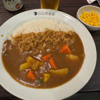 Vegetable curry with side of sweetcorn at CoCo Ichibanya in Kyoto