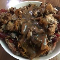 Open face thanksgiving sandwich  at Consciousfork in Warwick