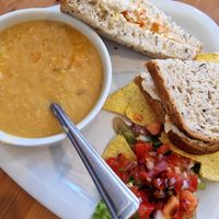 Soup of the day and a sandwich. Vegan❤️ at Cafe @ Number 16 in Aberdour
