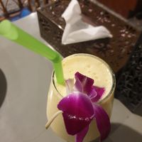 Pineapple and mango with coconut milk smoothy at Samsen Center in Bangkok