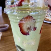 Avocado smoothie with fruit  at Furnsaj in San Diego