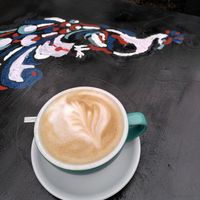 Oat milk latte (January 2023) at The Perky Peacock in York