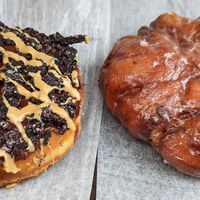 Old Dirty Bastard (left) and Apple Fritter (right) at Voodoo Doughnut in Portland