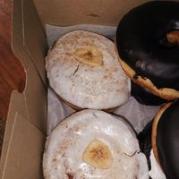 Banana cream vegan donuts at Voodoo Doughnut in Portland
