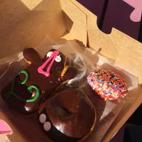 A few of many Vegan doughnut options at Voodoo Doughnut in Portland