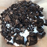 The dirt donut – super delicious! at Voodoo Doughnut in Portland