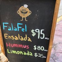 Prices  at Monkey Monkey Falafel in Bacalar