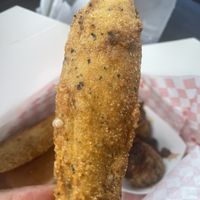 Vegan fish made of banana blossom  at Naughty Vegan - Pop Up in Phoenix