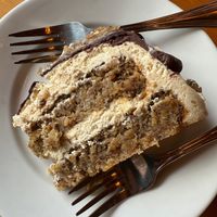 A delicious vegan chocolate banana cake at At Sara's Table Chester Creek Cafe in Duluth