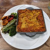 Vegan lasagna with Omnipork at People Cafe in Hualien
