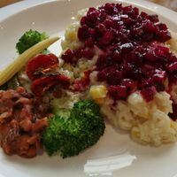 risotto with pineapple and dragonfruit sauce at People Cafe in Hualien