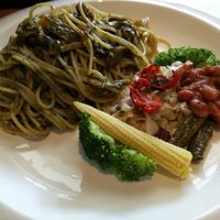 pasta with pesto sauce at People Cafe in Hualien