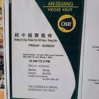 Restaurant location and details at Ấn Quang Vegie Hut Vietnamese Buddhist Vegetarian Restaurant in Cairnlea