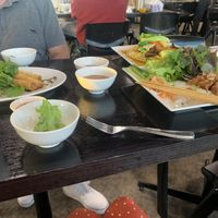 Delicious spread of food   at Ấn Quang Vegie Hut Vietnamese Buddhist Vegetarian Restaurant in Cairnlea
