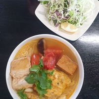Bun Rieu (Crab noodle soup) $17.00 at Ấn Quang Vegie Hut Vietnamese Buddhist Vegetarian Restaurant in Cairnlea