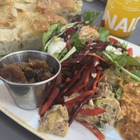 Hummus platter   at Pink Lane Bakery - Acorn Rd in Newcastle Upon Tyne