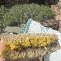 Coronation chickpea sandwich £4.60  at Pink Lane Bakery - Acorn Rd in Newcastle Upon Tyne