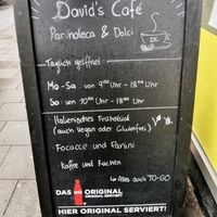 David's Cafe display outside at David's Cafe in Dusseldorf
