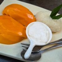 Mango sticky rice 🧡 at Little Thai by Bee in Outlying Islands