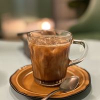 Vegan Iced caramel latte   at Fiuri Milano - Flowers and Coffee in Milan
