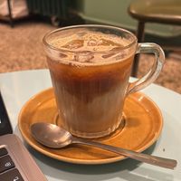 Iced almond milk caramel latte   at Fiuri Milano - Flowers and Coffee in Milan