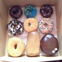 Seriously these donuts were HUGE! at Voodoo Doughnut Too in Portland