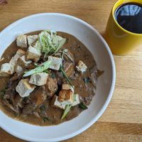 Biscuits & gravy with optional tofu at Black Locust Café in Madison