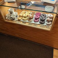 Donut case at Black Locust Café in Madison