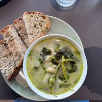 Soup with beans, peas and chicory  at Tone Milano in Milan