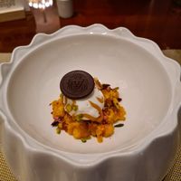 Carrot cake with coconut ice cream at Punjab Grill in Dubai