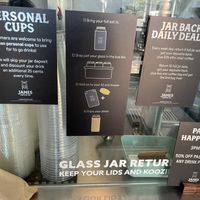 reusable jar program   at James Coffee Co - Banker's Hill in San Diego