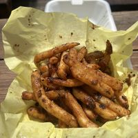 Black garlic fries  at Chicken Crossing in Eugene