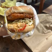 Bangcock hot chicken sandwiches  at Chicken Crossing in Eugene