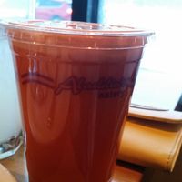 cold pressed juice carrot and apple at Aladdin's Eatery in Mishawaka