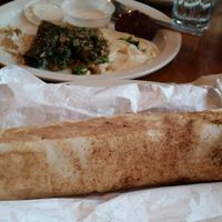 falafel hummus wrap. super good.  at Aladdin's Eatery in Mishawaka