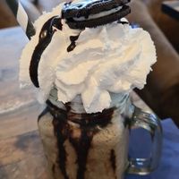 Oreo Frappe with whipped cream and chocolate sauce! at Mojo Coffee in Bremerhaven