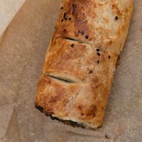 Vegan sausage roll at Hart's Bakery in Bristol