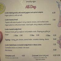 Menu  at The Feel Good Larder in Barnstaple