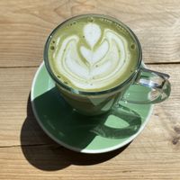 Matcha 💚 latte with coconut 💚 milk  at The Feel Good Larder in Barnstaple