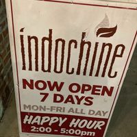 Placard in front at Indochine Downtown in Jacksonville