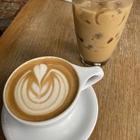 Oat milk lattes  at Cafe Comunión in San Juan